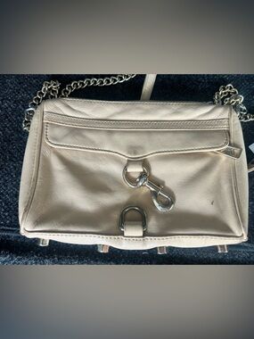 Rebecca Minkoff MAC Crossbody Tan Leather Bag Dual Use Detach Strap Studs Gold